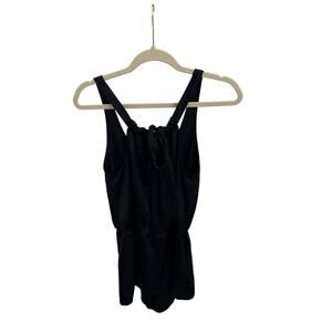 Victoria's Secret Pajamas Black Tie Back Satin Romper Size Women's XS